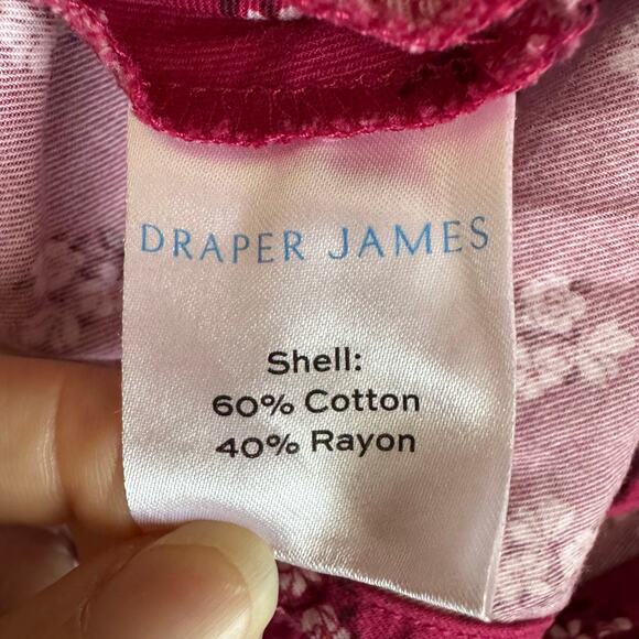 Draper James Red Floral Wrap Dress Tie Waist V-Neck Short Sleeve Size 0 - Picture 8 of 9